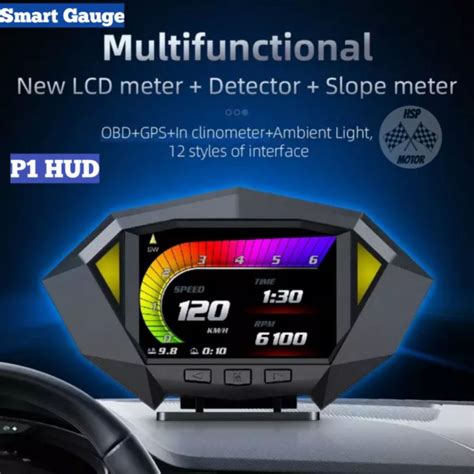 Jual P1 LED Mobil Universal Hud OBD2 Tampilan Suhu Air RPM MPH KMH