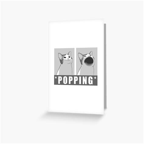 Pop Cat Meme Greeting Card For Sale By Refractionart Redbubble