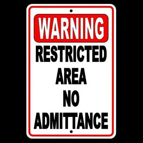 Warning Restricted Area No Admittance Sign Safetysecurity Metal Trespass Sra001 Etsy