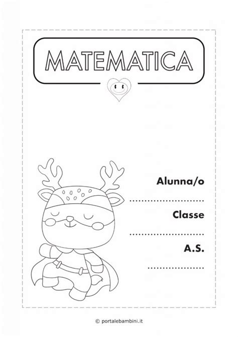 Copertina Quaderno Di Matematica Portalebambini It