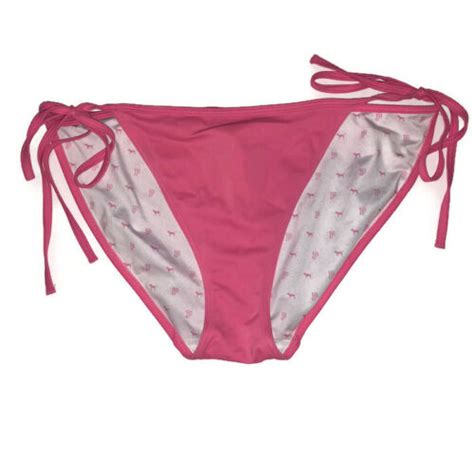 Victoria Secret Pink Bikini Bottoms Sz Large L Bathing Swim Suit Ebay