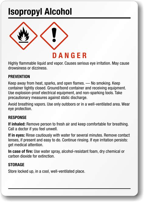 Printable Isopropyl Alcohol Label Printable Labels