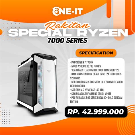 PC RAKITAN SPECIAL AMD RYZEN 7 7700X RTX 3080 TI 32GB DDR5 1TB