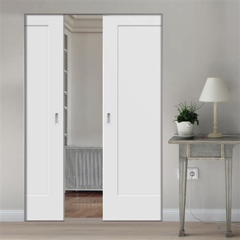 Pattern 10 Style Panel Absolute Evokit Double Pocket Door Primed