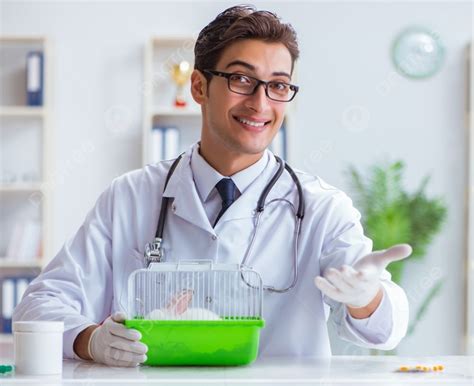 The Vet Doctor Examining Rabbit In Pet Hospital Vet Doctor Examining