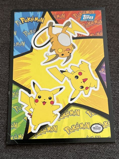 Pokémon Topps Pikachu Raichu Sticker Card Topps Pokemon The First Movie