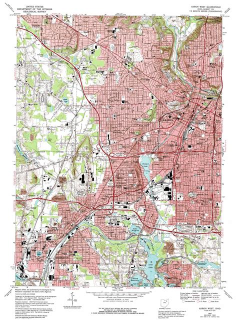 Akron West Topographic Map 124000 Scale Ohio