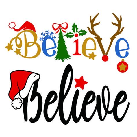 Believe Christmas Cuttable Design Png Dxf Svg Eps File For Etsy