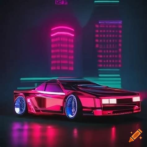 Retrowave Style Delorean Dmc 12 On Craiyon