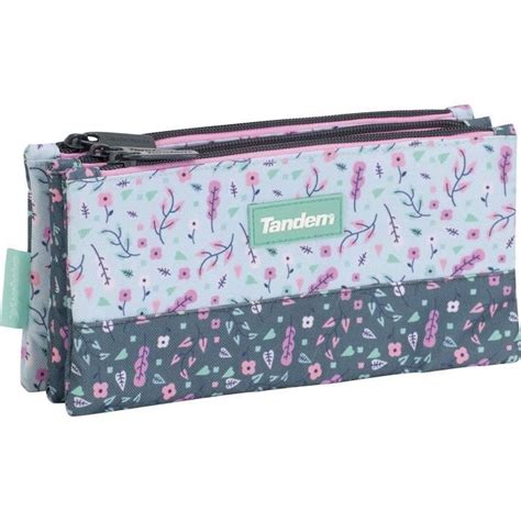 Trousse Scolaire Tandem Trend Trois Fermetures Clair Triple Avec