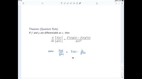 Differential Calculus Lecture 13b Product And Quotient Rules Youtube