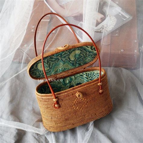 Cylin Handwoven Rattan Bag Bali Natural Ata Grass Beach Etsy In