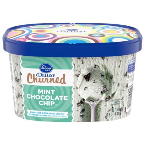 Kroger® Deluxe Churned Mint Chocolate Chip Light Ice Cream Tub 48 Oz Kroger