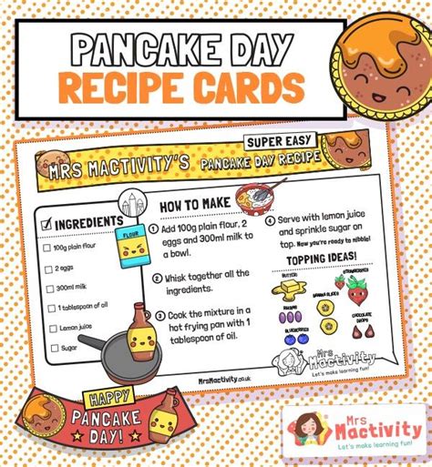 Pancake Day Recipe Cards Mrs Mactivity Pancake Day Recipe Cards