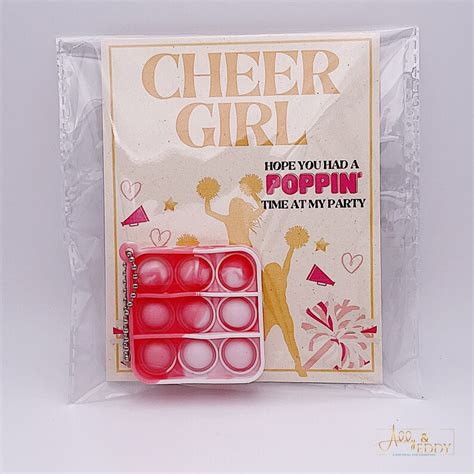 Cheer Birthday Party Favor Cheer Popit Cheerleader Party Etsy