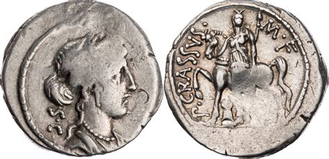 Römische Republik Denar 55 V Chr P Licinius Crassus Büste Der Venus Victrix König Tigranes