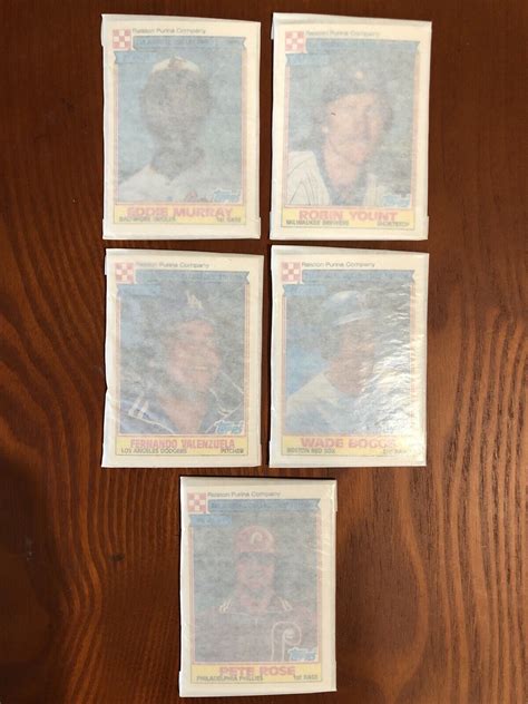 Lot X5 New 1984 Ralston Purina Topps 4 Card Wax Packs Pete Rose Wade