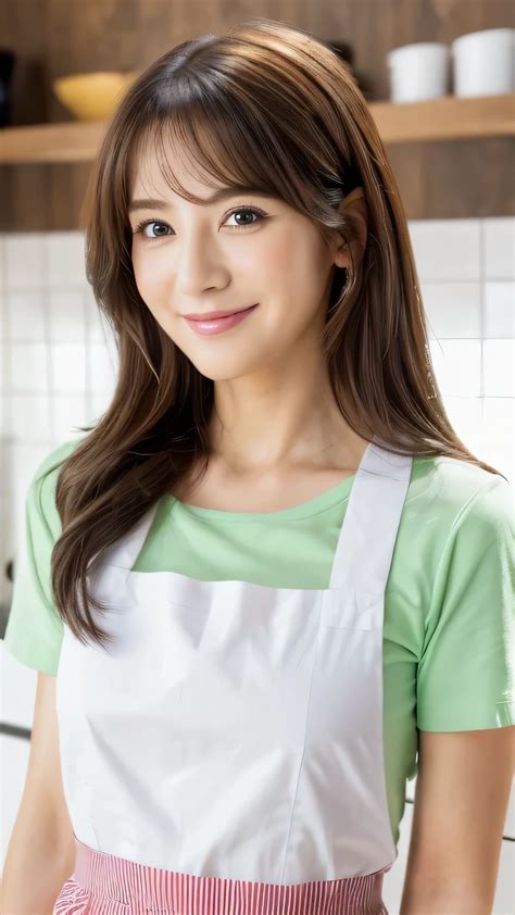 Women In Japan Married Woman Beautie Naked And Wearing An Apron Smiling