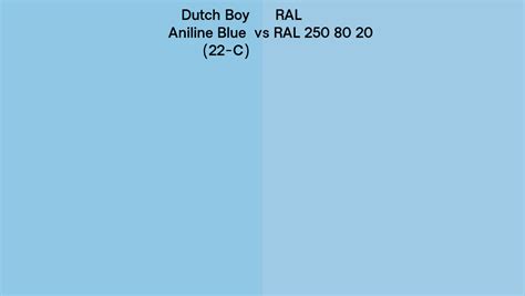 Dutch Boy Aniline Blue 22 C Vs Ral Ral 250 80 20 Side By Side Comparison