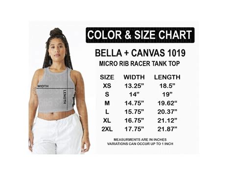 bella canvas  size chart micro rib racer tank top size chart bc
