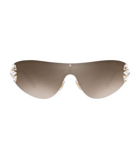 Womens Miu Miu Gold Crystal Embellished Sunglasses Harrods Uk