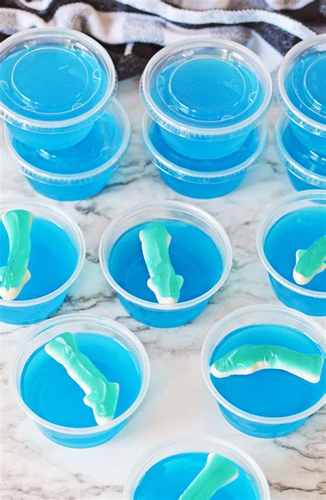 These Shark Jello Shots Made With Ocean Water Gelatin Coconut Rum And