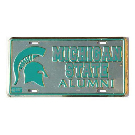 Michigan State University Gold License Plate Old Plates