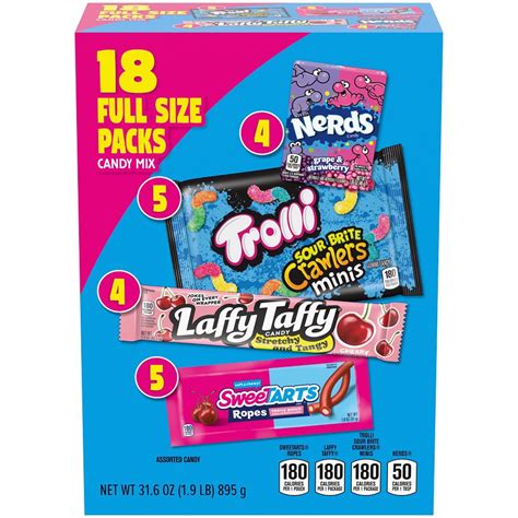 Nerds Trolli Laffy Taffy And Sweetarts Assorted Full Size Candy Mix