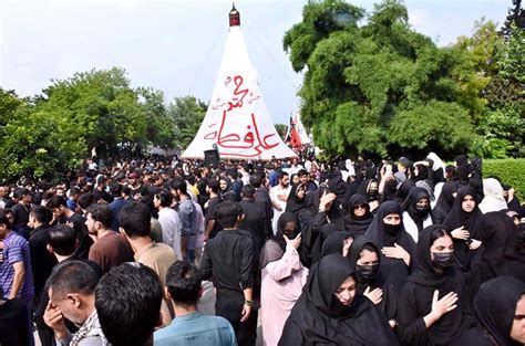 A Large Number Of People Attending The Main Procession Of 9th Muharram