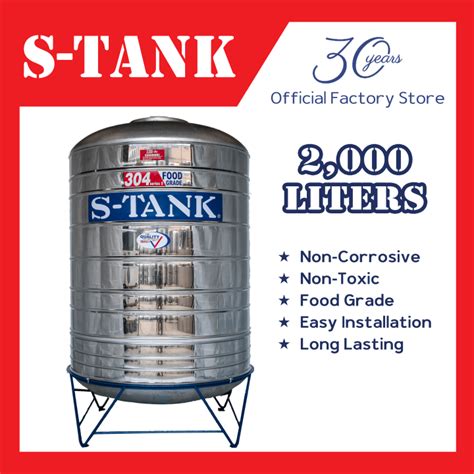 S Tank Vertical Stainless Steel Water Tank 2 000 Liters Lazada PH