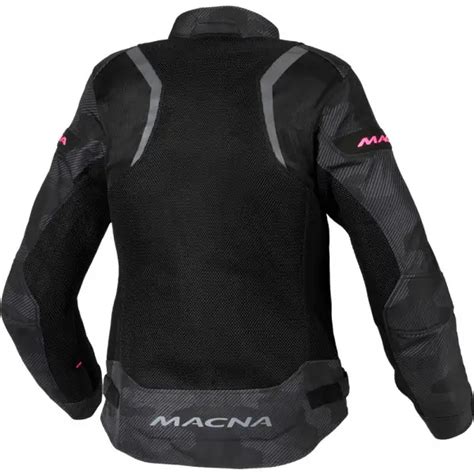 Giacca Moto Donna Estiva Macna Velotura Nero Grigio Camouflage