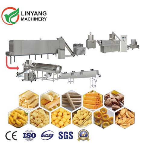 China Puffed Corn Snacks Core Filling Snacks Extruder Making Machine