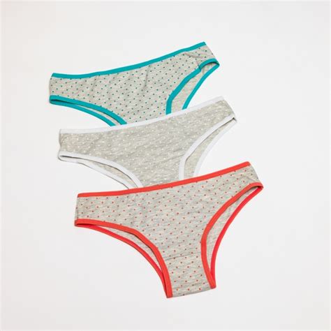 Kit Calcinhas Tanga Algodão Poá Conforto Ilumine Lingerie