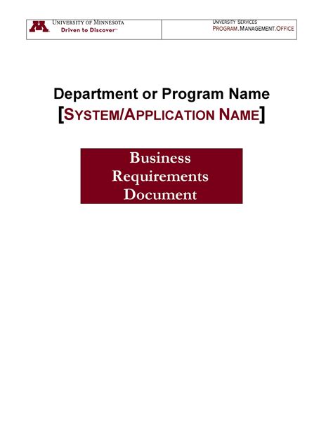 Simple Business Requirements Document Templates Templatelab