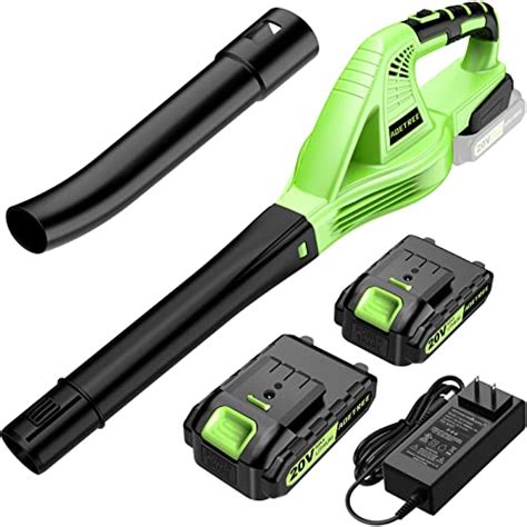 Cordless Leaf Blower Lightweight Electric Blower With 2 Batteries And Charger 20v Battery