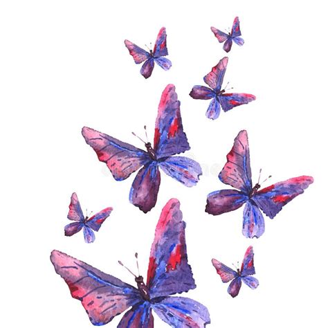 Fondo Abstracto De La Acuarela Con Las Mariposas Ilustración del Vector