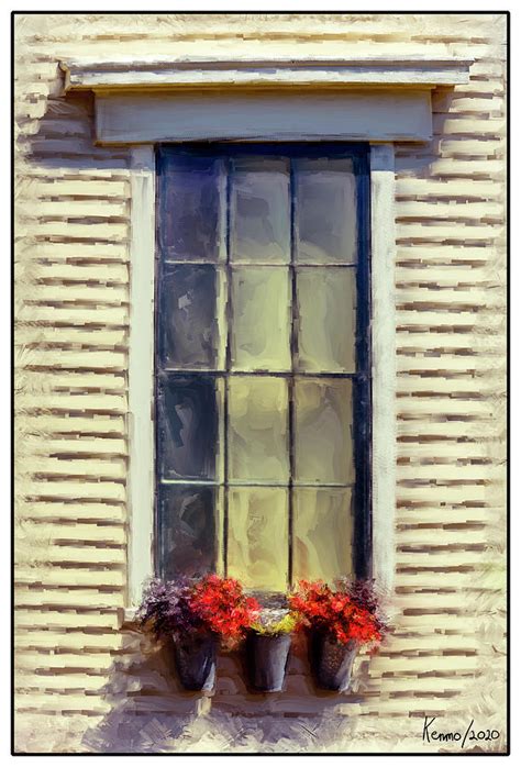 Window Sill Flowers Digital Art By Ken Morris Pixels