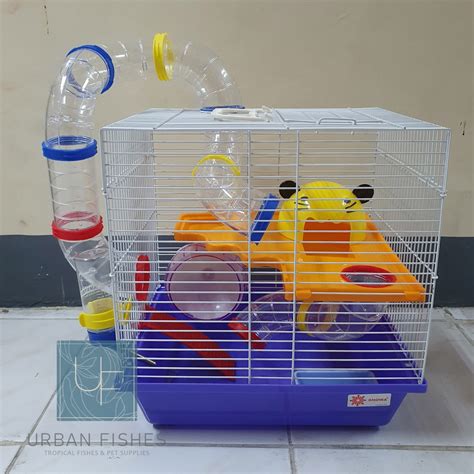 Showa Hc 606t Hamster Cage 2 Levels With Outer Tunnel Shopee Philippines