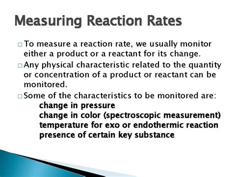 Measuring Rates Of Reactions Rates Of Reaction The