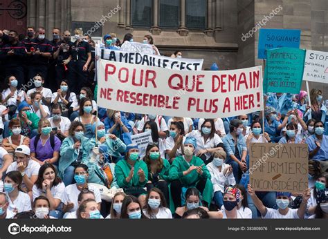 Mulhouse France June 2020 People Protesting Medical Masks Street Have