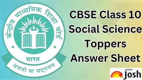 CBSE Topper Answer Sheet Class 10 Social Science Model Answer Paper By