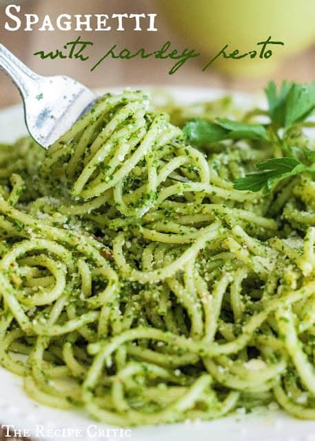 Spaghetti Parsley Pesto Pasta Recipe Recipecritic