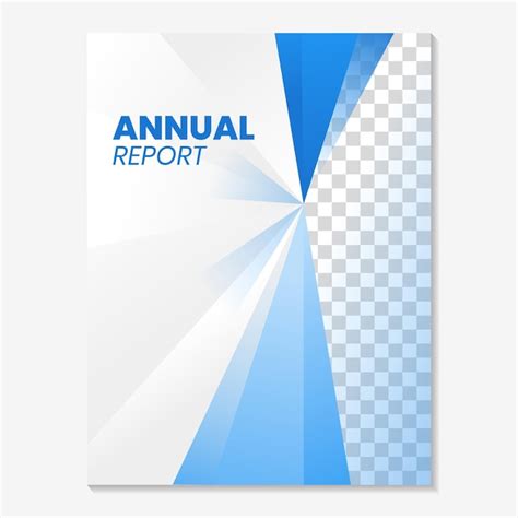 Modèle de couverture de livre de rapport annuel avec un design bleu