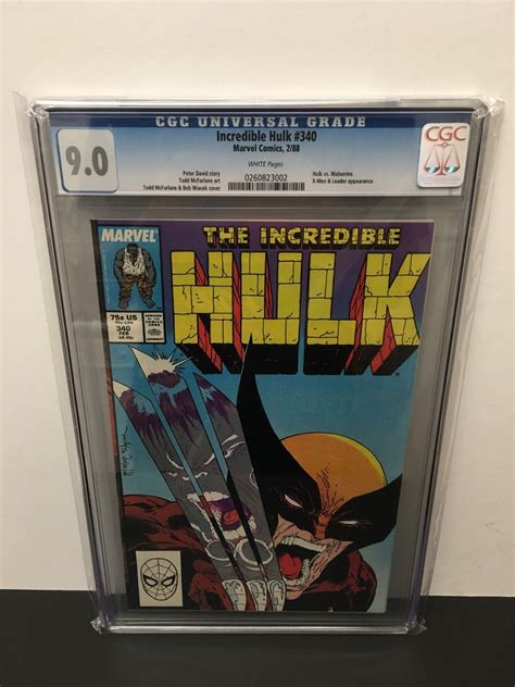 Comicsvalue INCREDIBLE HULK 340 CGC 9 0 VF NM TODD MCFARLANE ART