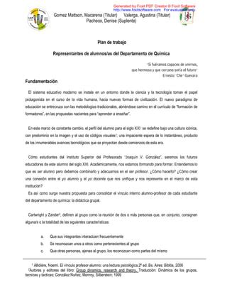 Plan De Trabajo Representates De Alumnos Pdf Descarga Gratuita