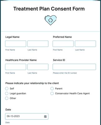 Treatment Plan Consent Form Template Jotform