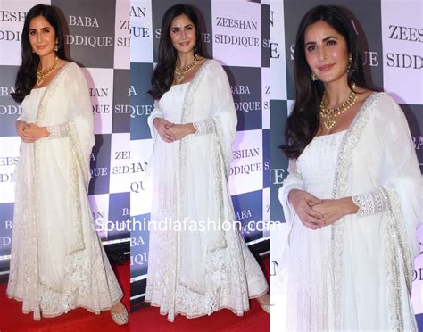 Katrina Kaif in a white anarkali at Baba Siddique's Iftar party – South India Fashion