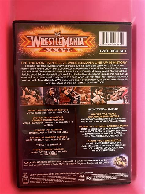 Wwe Wrestlemania Xxvi Wrestling Dvd Disc Set Aew Roh Nxt Vg