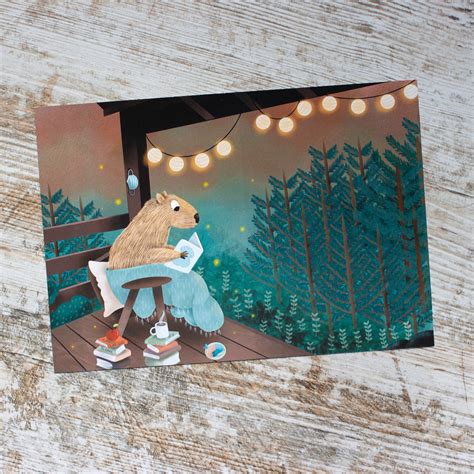 Animal Arte Impresión Capybara Bonita Animal Etsy