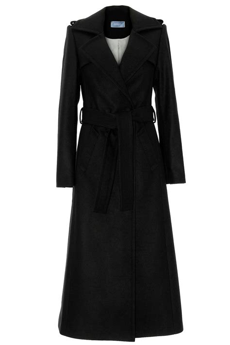 Manteau Long En Cachemire Noir Stefanie Renoma